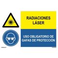 PELIGRO RADIACIONES LÁSER/OBLIGATORIO GAFAS DE PROTACCIÓN