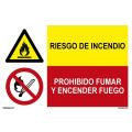 RIESGO DE INCENDIO/PROH. FUMAR Y ENCENDER FUEGO