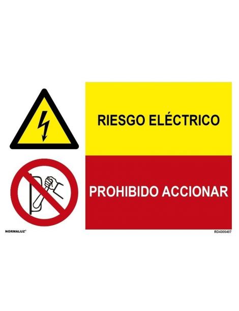 RIESGO ELÉCTRICO/PROHIBIDO ACCIONAR