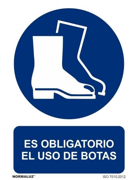 Señal Es obligatorio el uso de botas