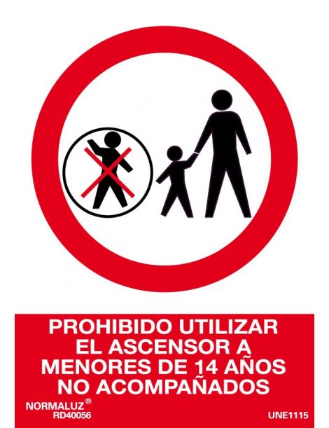 Señal Prohibido Menores