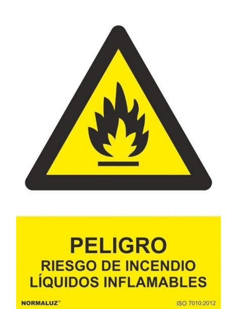 Señal Peligro Riesgo de Incendio Liquidos Inflamables