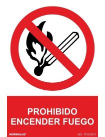 Señal Prohibido Encender Fuego