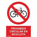 Señal Prohibido Circular en Bicicleta