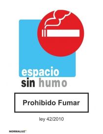 Señal Espacio Sin humo Prohibido Fumar