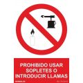 Señal Prohibido Usar Sopletes o Introducir Llamas