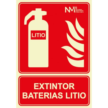 Señal de Extintor Baterías Litio