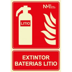 Señal de Extintor Baterías Litio