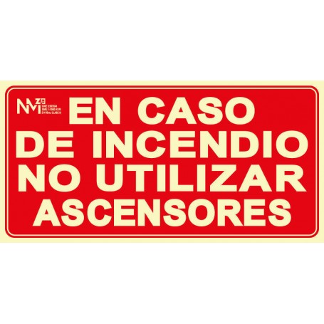 Señal no utilizar los ascensores en caso de incendio