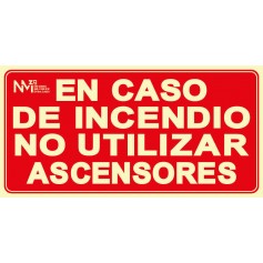 Señal no utilizar los ascensores en caso de incendio