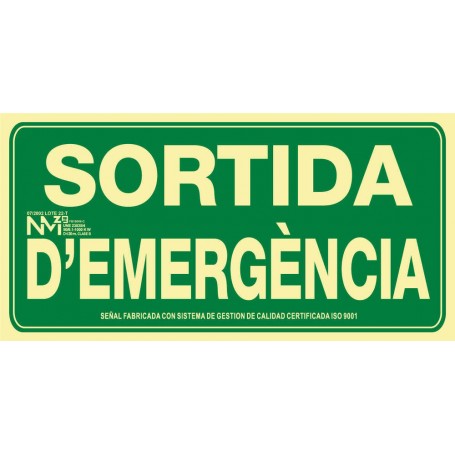 SEÑAL SORTIDA D'EMERGÈNCIA
