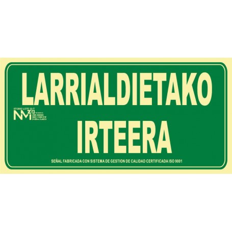 SEÑAL LARRIALDIETAKO IRTEERA