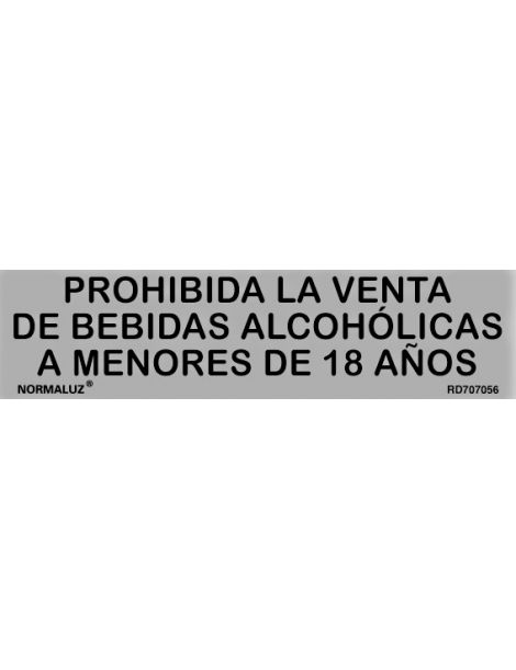 Placa Informativa Prohibida la Venta de Bebidas Alcohólicas a Menores de 18 Años