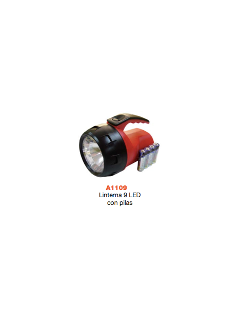 Linterna 9 LED con pilas