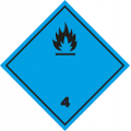 Etiqueta emanación de gas inflamable al contacto con el agua (Clase 4.3)